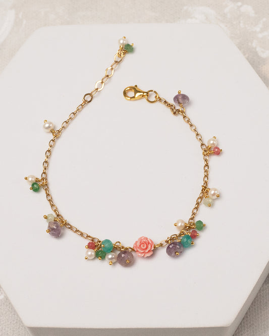 Garden Rose Danity Bracelet (925 Silver)