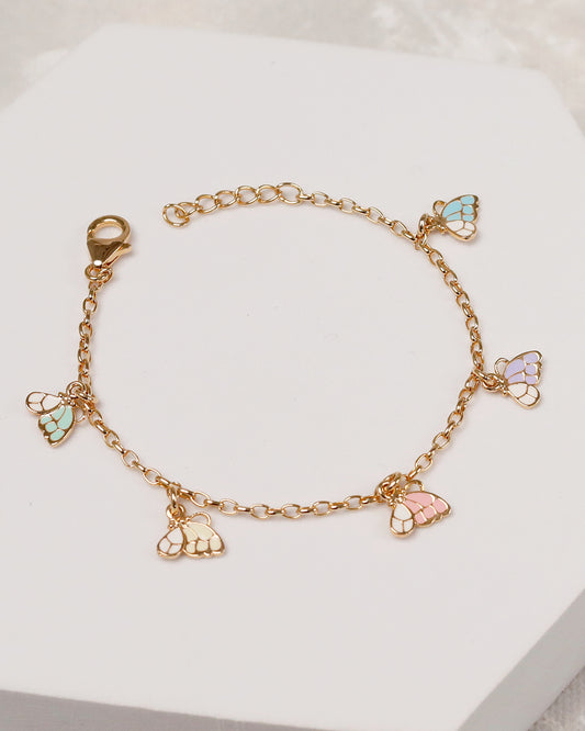 Butterfly Wings Enamel Bracelet (925 Silver)
