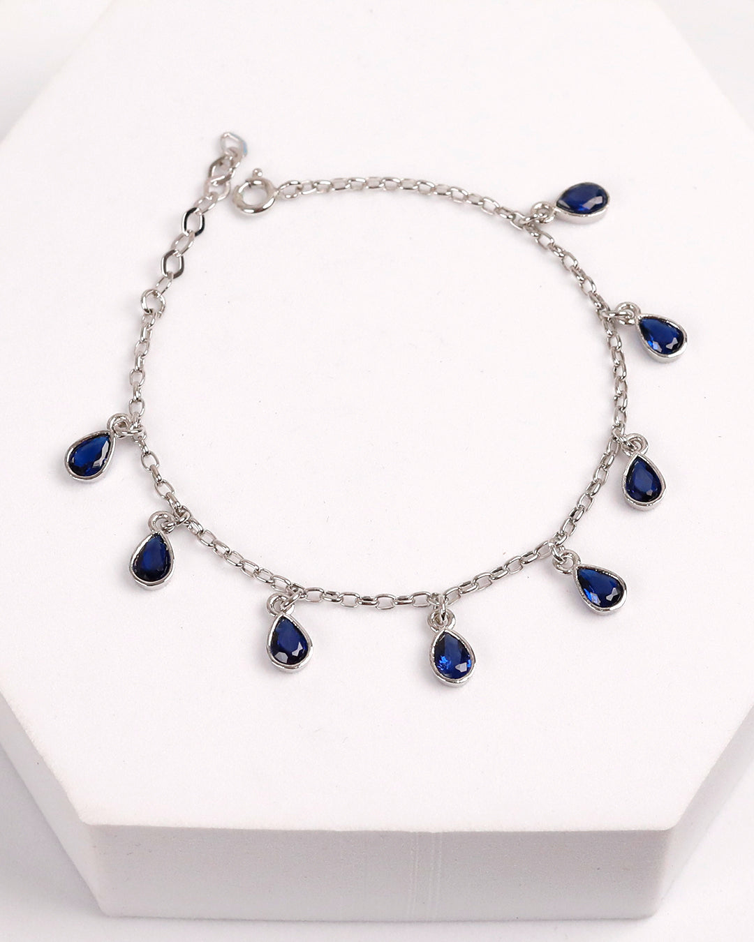 Neelam Drop Bracelet (925 Silver)