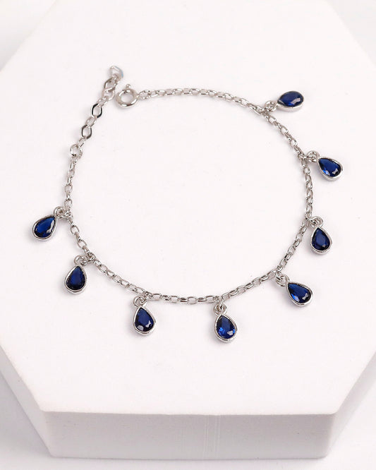 Neelam Drop Bracelet (925 Silver)