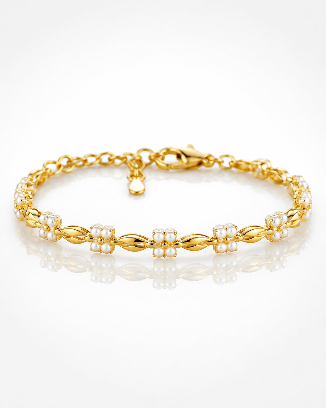 Pearl Knot Tennis Bracelet (925 Silver)