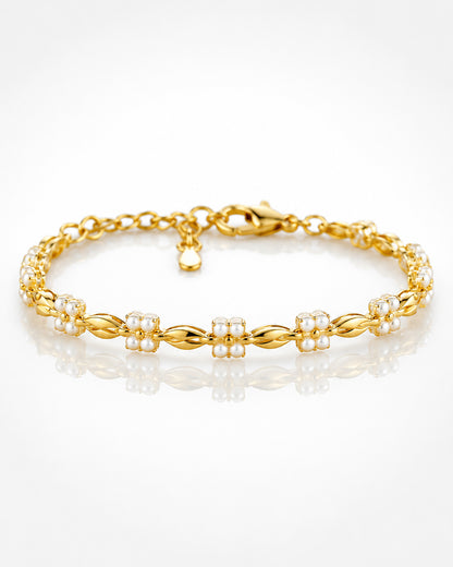 Pearl Knot Tennis Bracelet (925 Silver)
