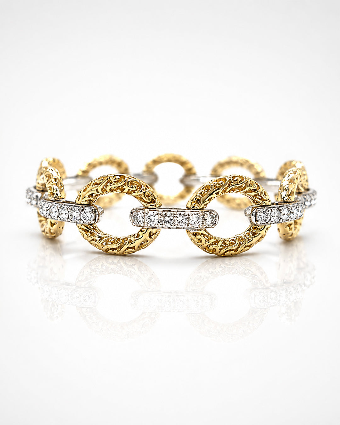Vintage Curb Pave Bracelet (925 Silver)