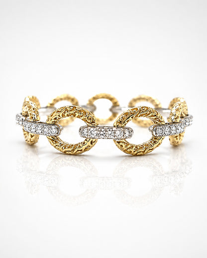 Vintage Curb Pave Bracelet (925 Silver)