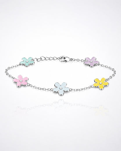 Pastel Daisy Bracelet (925 Silver)