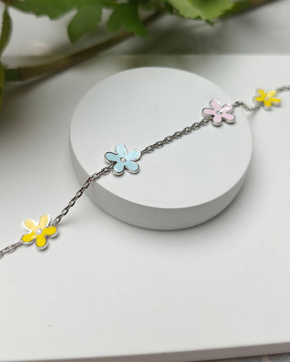 Pastel Daisy Bracelet (925 Silver)