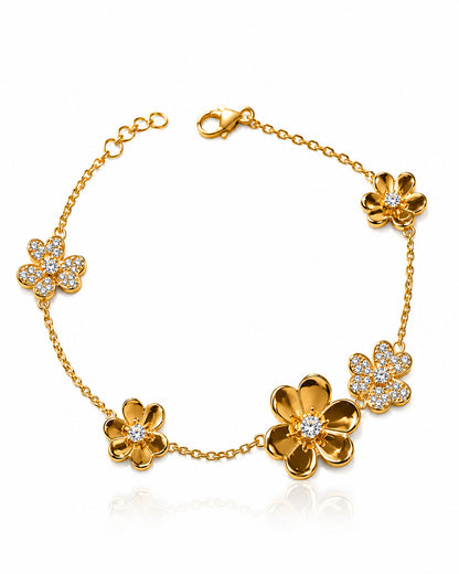 Bunch of Daisy Pavè Bracelet (925 silver)