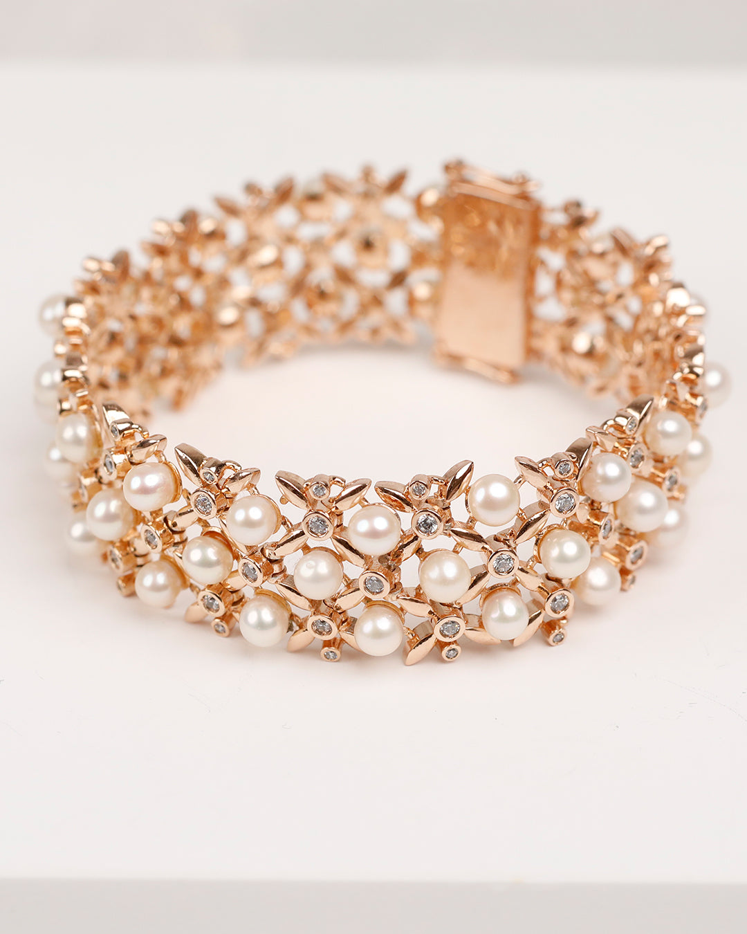 Pearl Royal Tennis Bracelet with Ring (925 Silver)