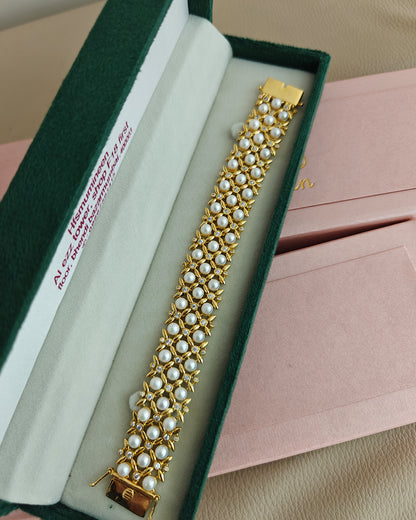 Pearl Royal Tennis Bracelet with Ring (925 Silver)