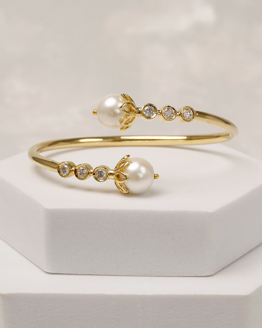 Pearl Line Open Cuff & Ring Set – 925 Silver