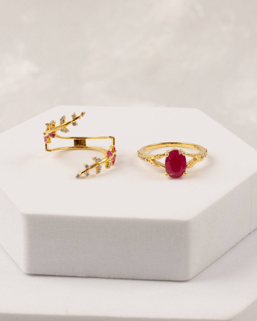 Enchanted Ruby Dual Wrap Ring (925 Silver)