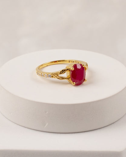 Enchanted Ruby Dual Wrap Ring (925 Silver)