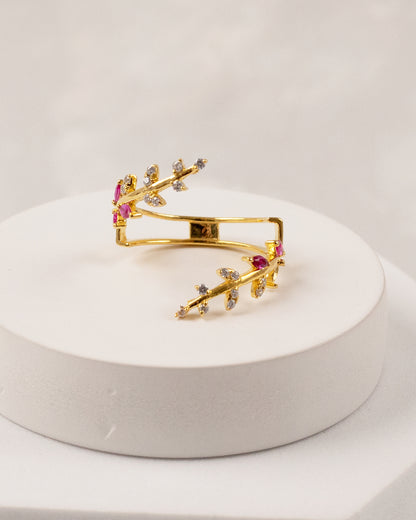 Enchanted Ruby Dual Wrap Ring (925 Silver)