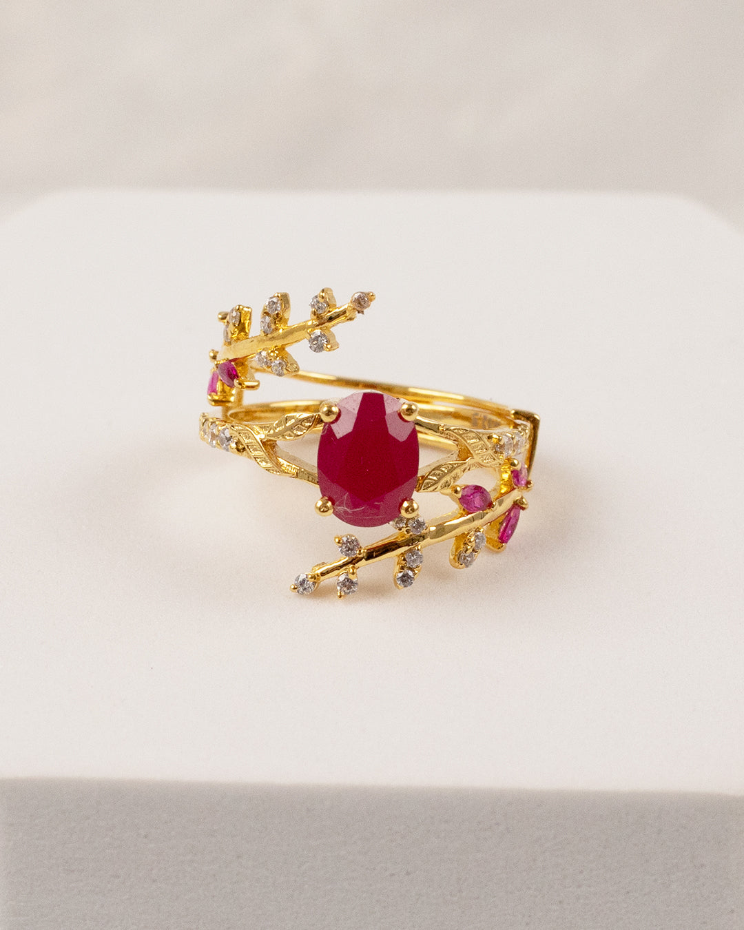 Enchanted Ruby Dual Wrap Ring (925 Silver)