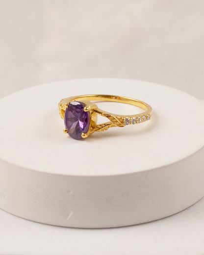 Enchanted Amethsty Dual Wrap Ring (925 Silver)