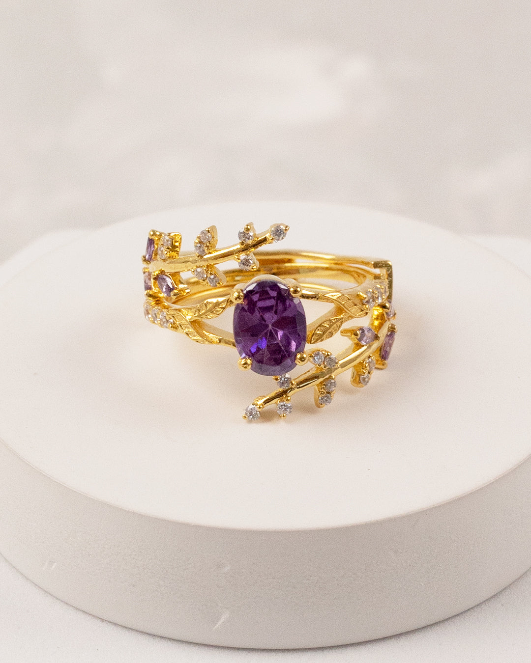Enchanted Amethsty Dual Wrap Ring (925 Silver)