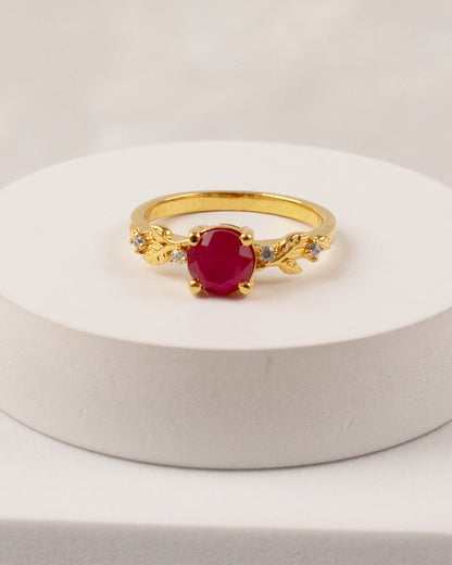 Sphere Ruby Dual Wrap Ring (925 Silver)