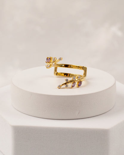 Sphere Amethsty Dual Wrap Ring (925 Silver)
