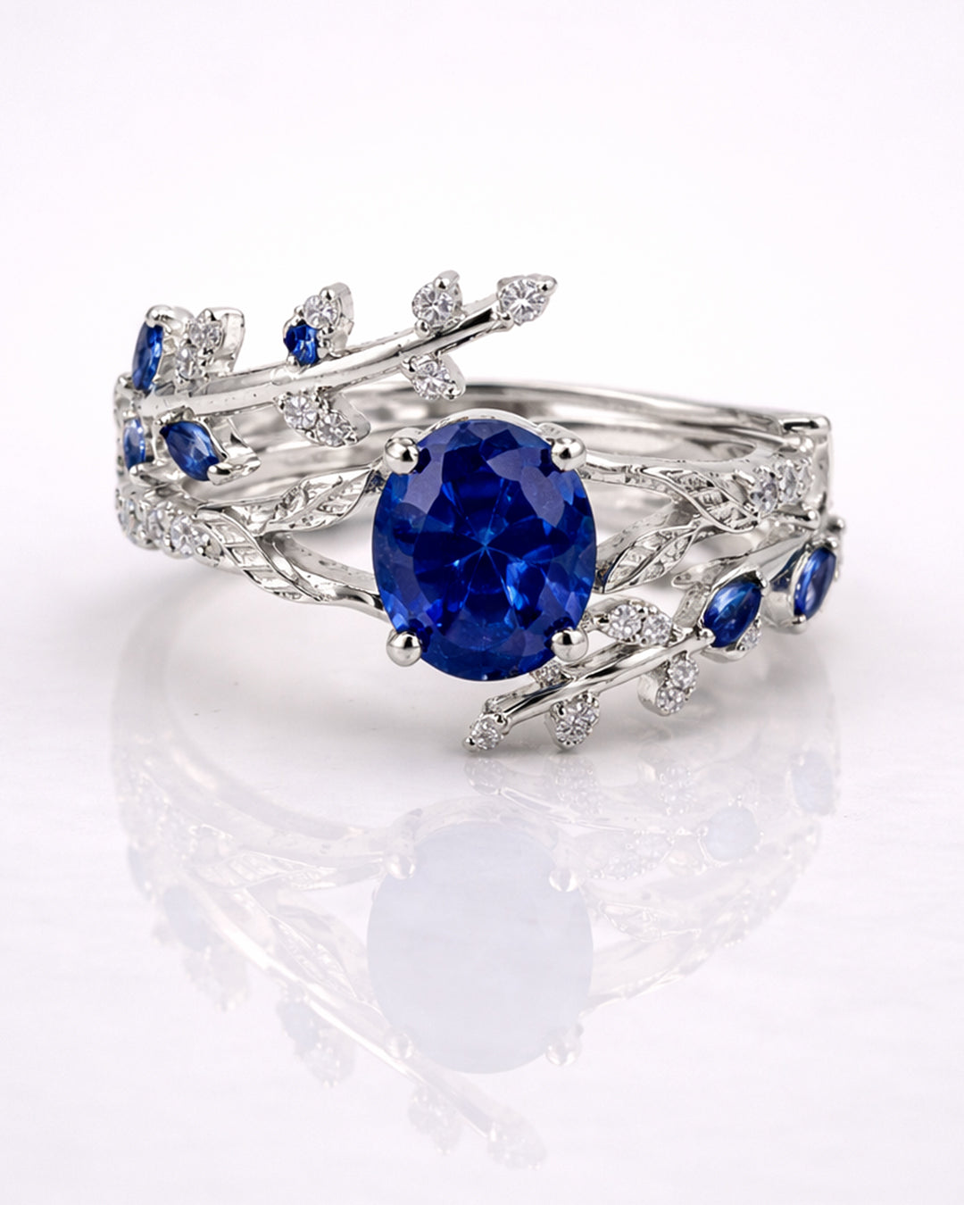 Enchanted Blue Dual Wrap Ring (925 Silver)