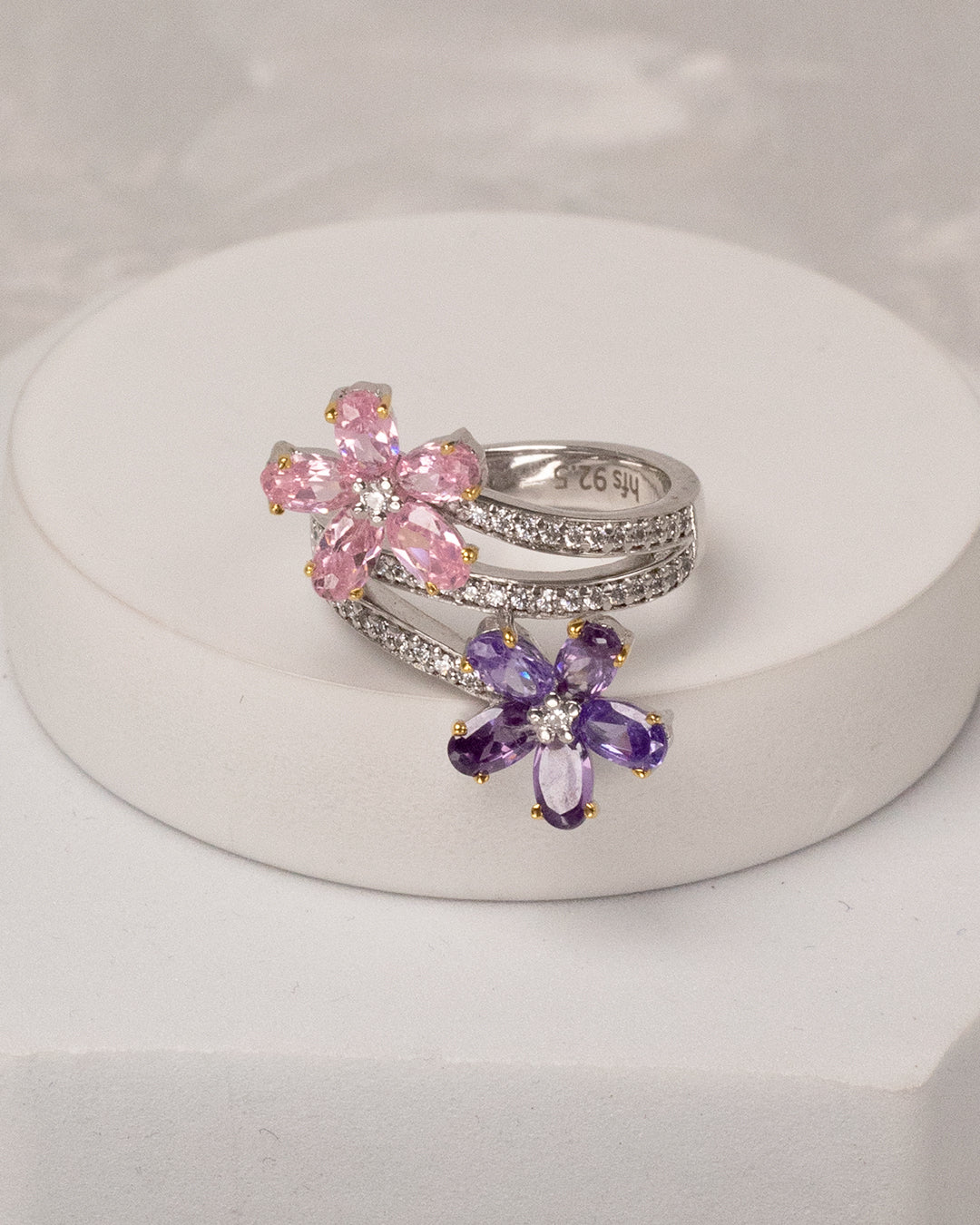 Floral Twist Pastel Ring (925 Silver)