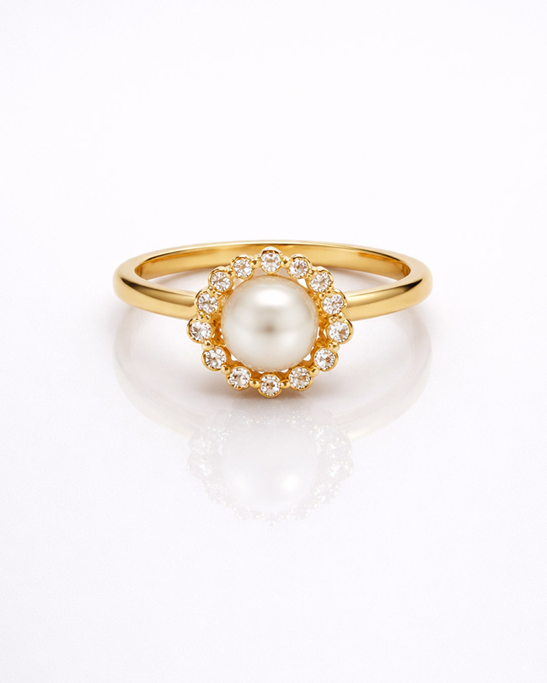 Aura Pearl Halo Ring (925 Silver)