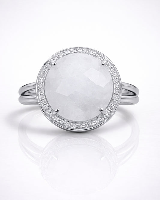 Gilter Glam MoonStone Ring (925 Silver)