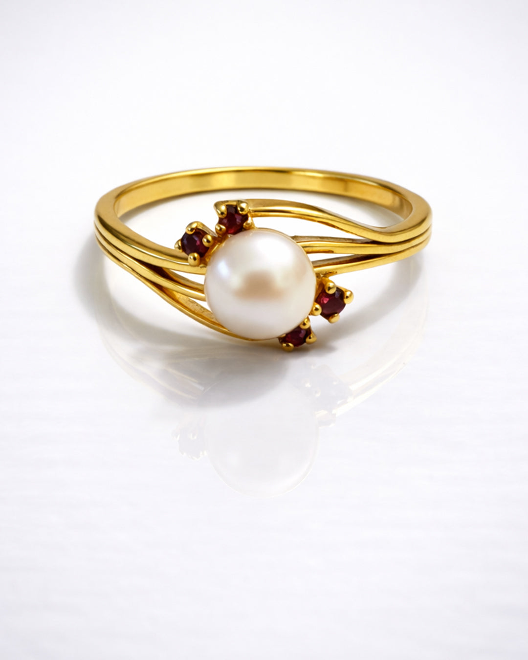 Pearl Minimalistic Wave Ring (925 Silver)