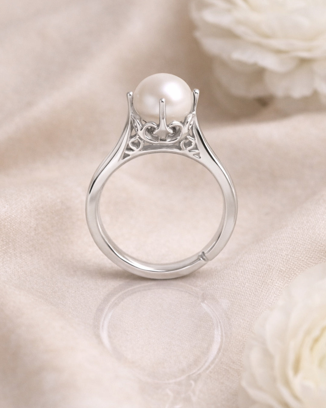 Celeste Pearl Crown Ring (925 Silver)