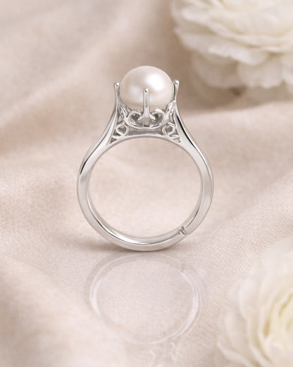 Celeste Pearl Crown Ring (925 Silver)