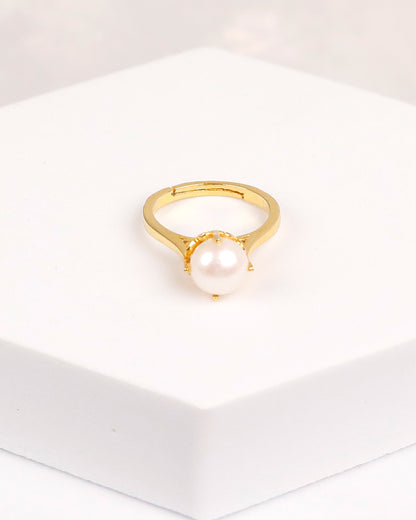 Celeste Pearl Crown Ring (925 Silver)
