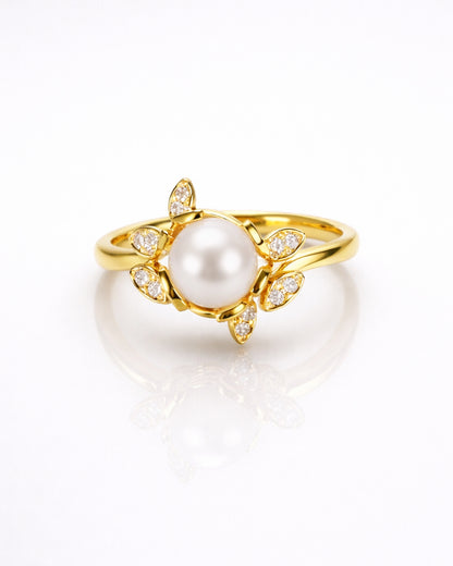 Flora Pearl Bloom Ring (925 Silver)