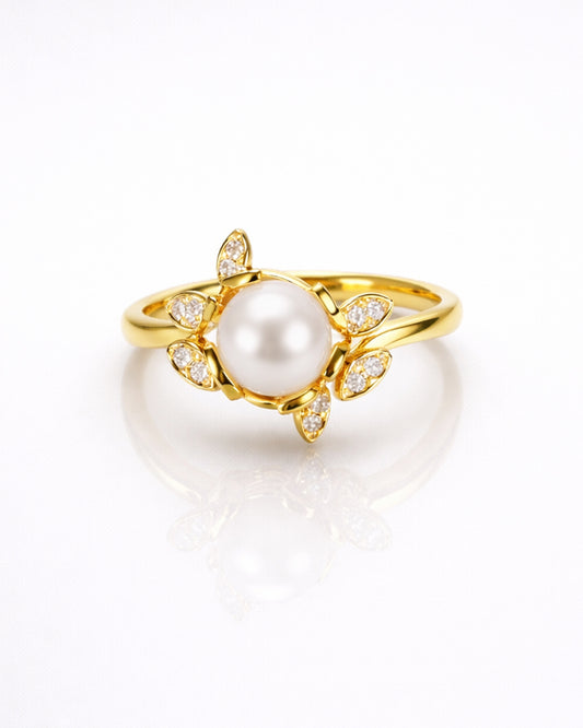 Flora Pearl Bloom Ring (925 Silver)