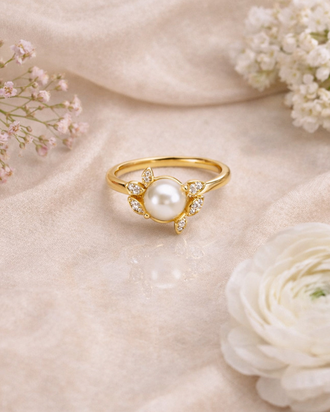 Flora Pearl Bloom Ring (925 Silver)