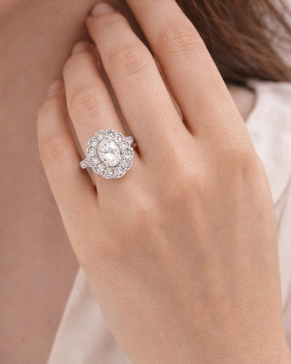 Scallop Silver Sparkle Ring (925 Silver)
