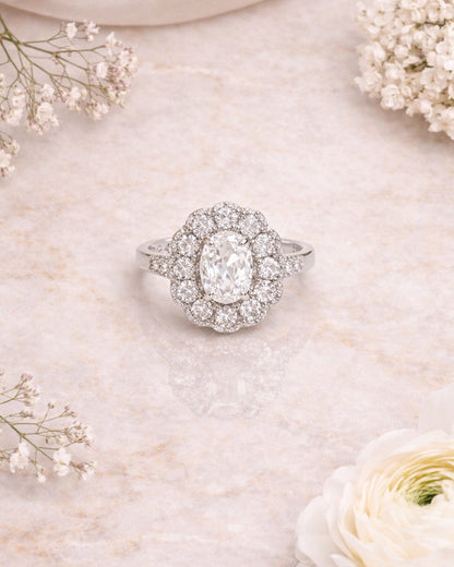 Scallop Silver Sparkle Ring (925 Silver)