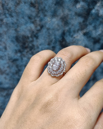 Scallop Silver Sparkle Ring (925 Silver)