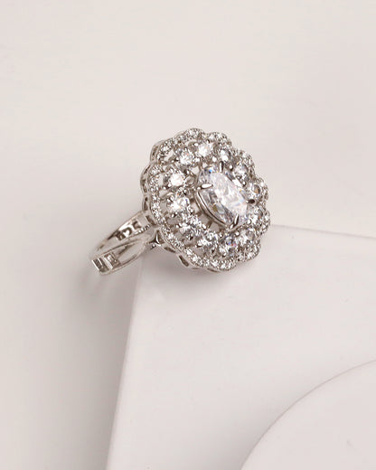 Scallop Silver Sparkle Ring (925 Silver)