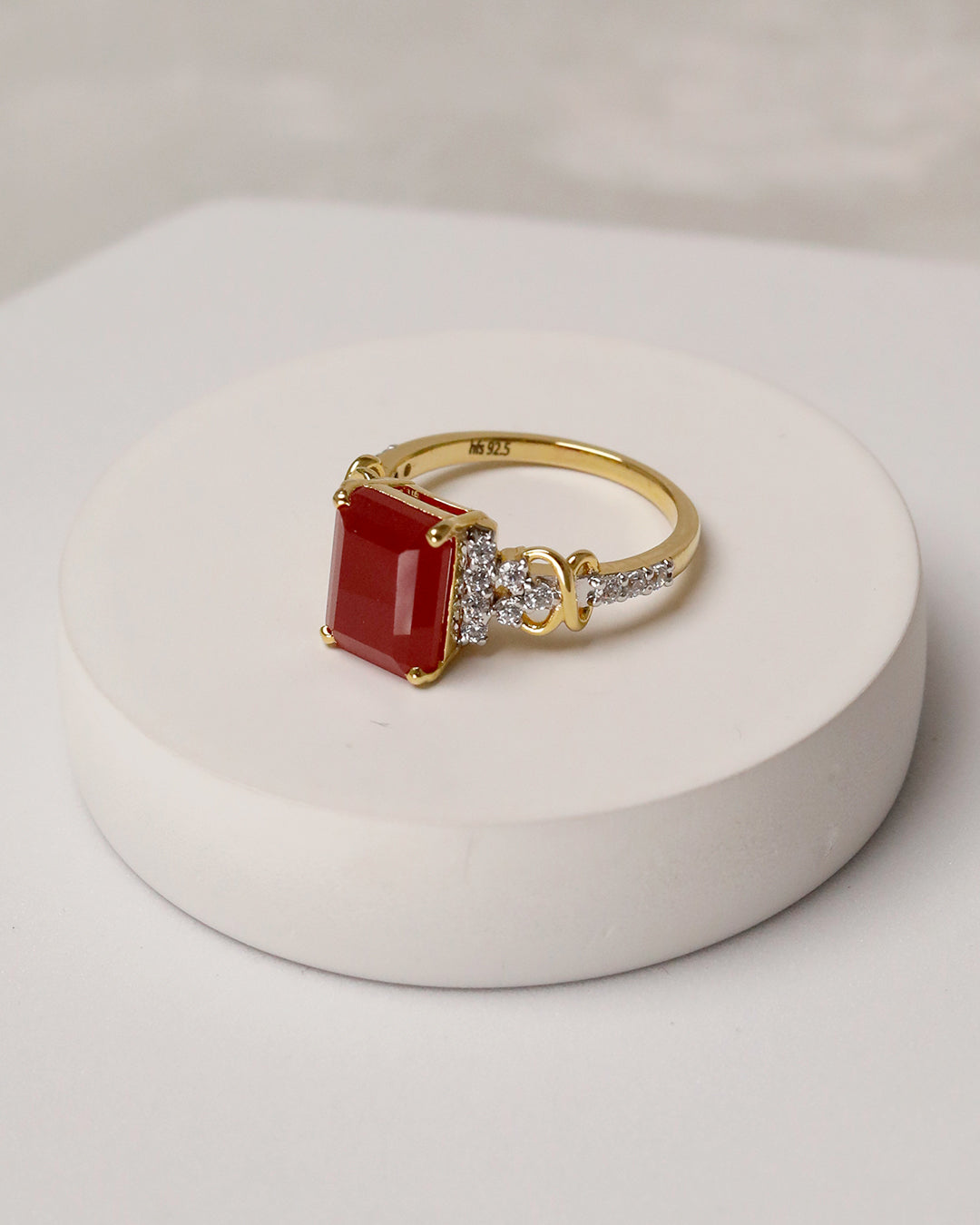 Ruby Infinity Grace Emerald-Cut Ring (925 Silver)