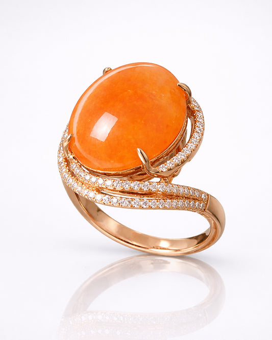 Sahar Carnelian Aqeeq Swirl Ring (925 Silver)