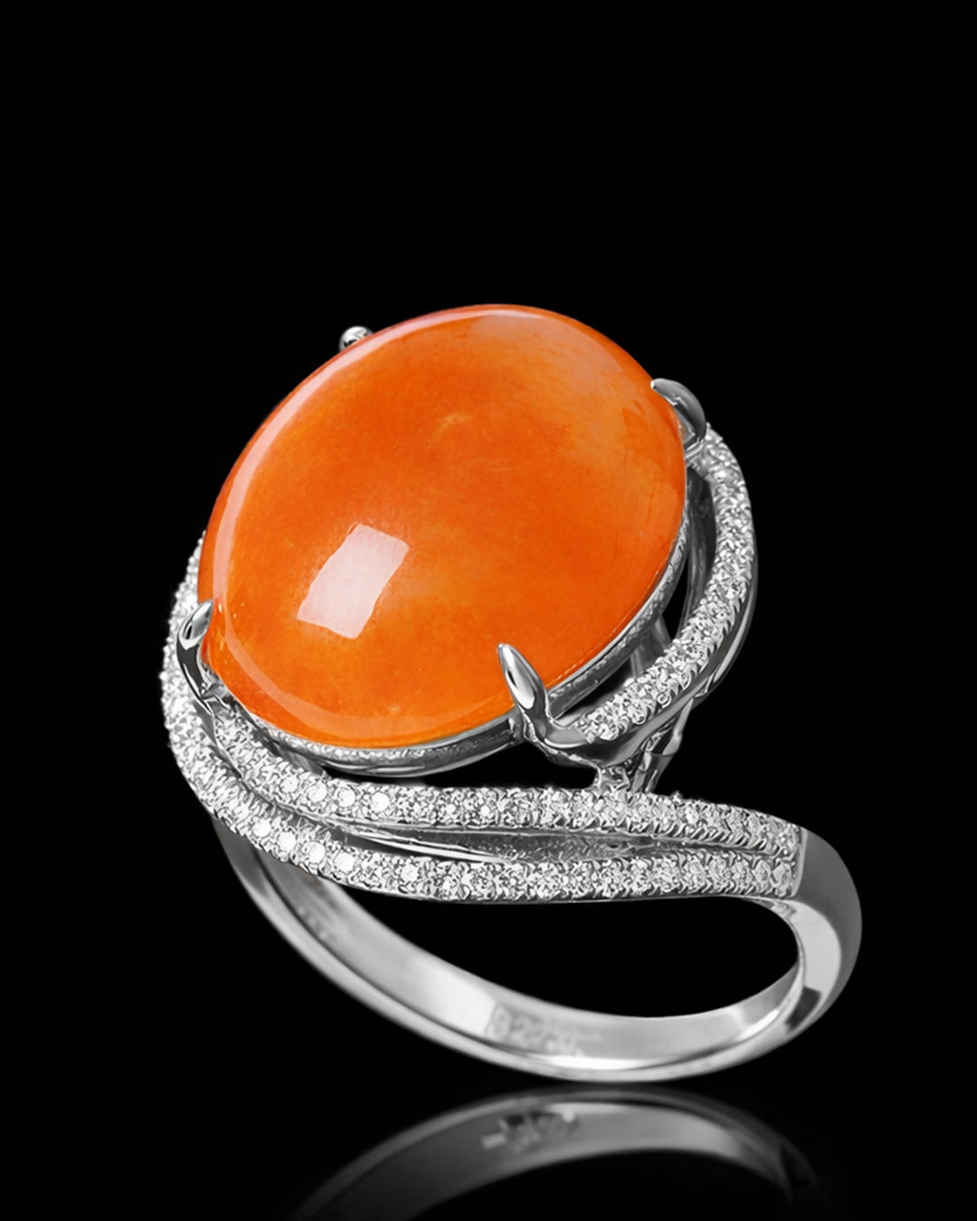 Sahar Carnelian Aqeeq Swirl Ring (925 Silver)