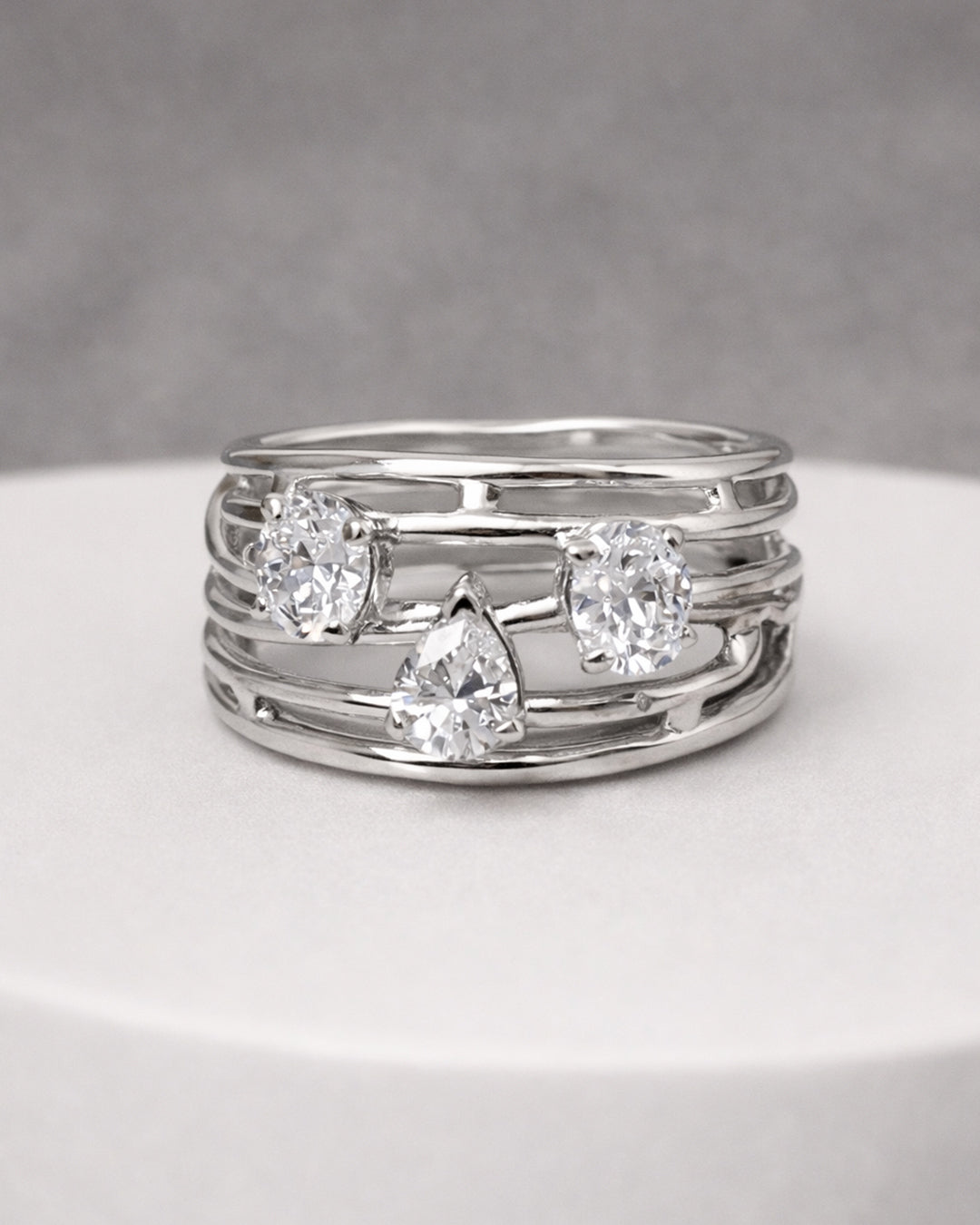 Trinity Silver Sparkle Ring (925 Silver)