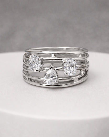 Trinity Silver Sparkle Ring (925 Silver)
