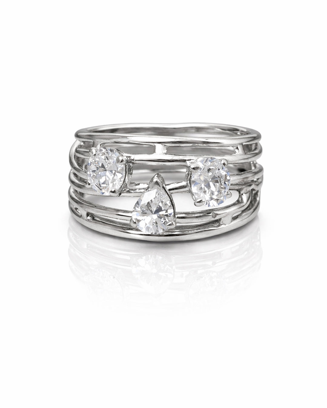 Trinity Silver Sparkle Ring (925 Silver)