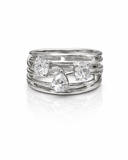 Trinity Silver Sparkle Ring (925 Silver)