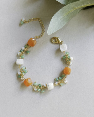 Orange glass bead bracelet